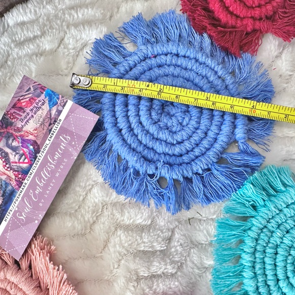 NEW: [2pc Set] Soul Embellishment’s Hand Woven Macrame Car Decor Coasters - Picture 12 of 17